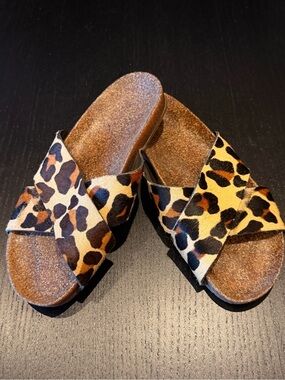 Women’s Anacapri Leopard Print Crossband Slides - Brown